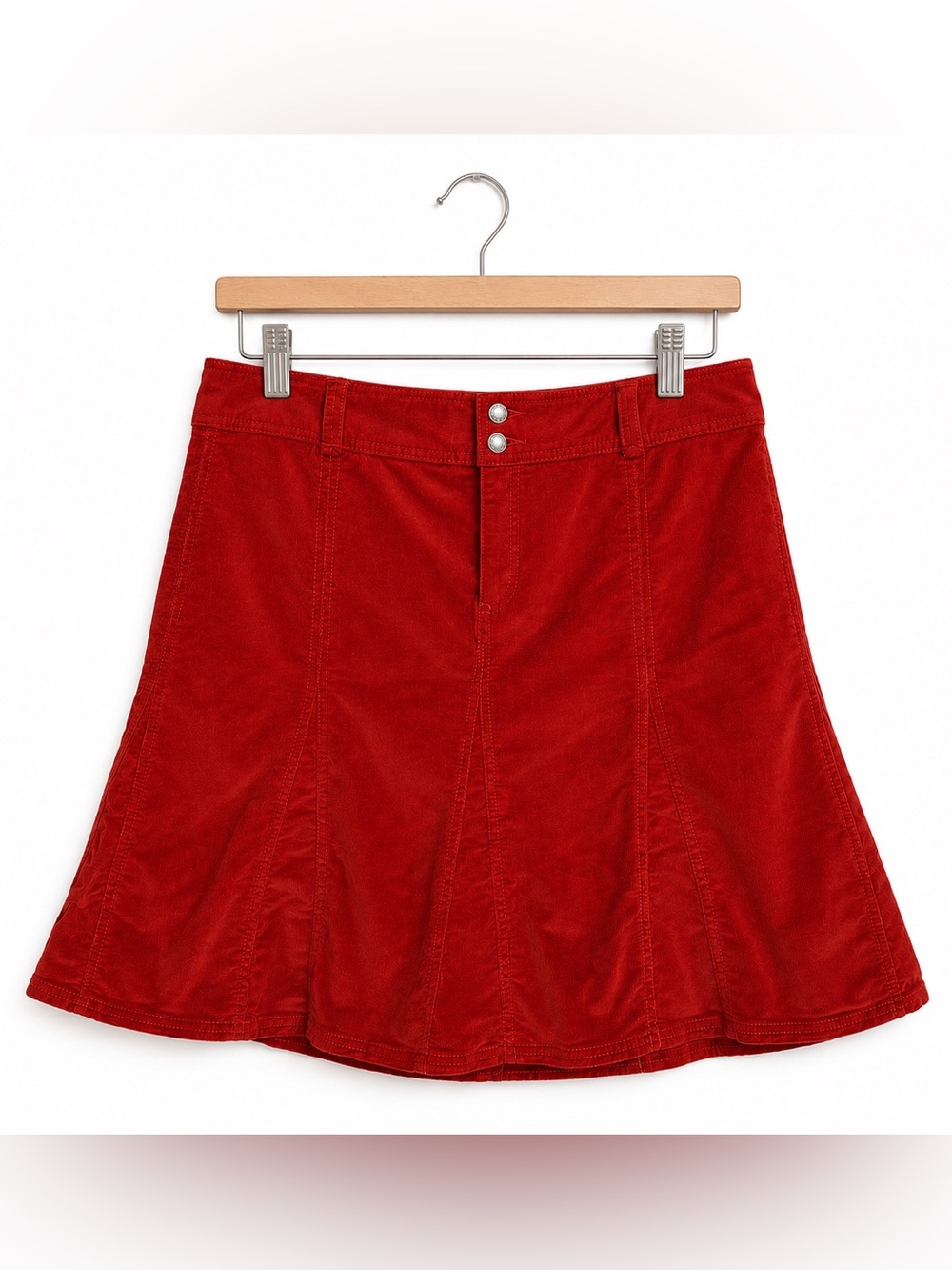 Athleta Whenever Corduroy Skirt Women’s 12 Orange A-Line Flare Fall Y2K Cotton